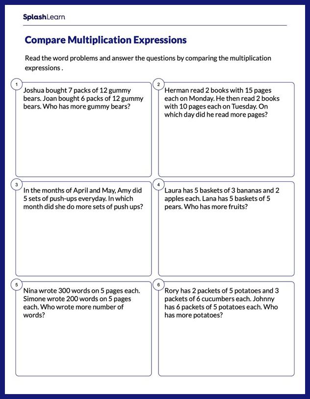 multiplicative comparison word problems worksheet grade 4