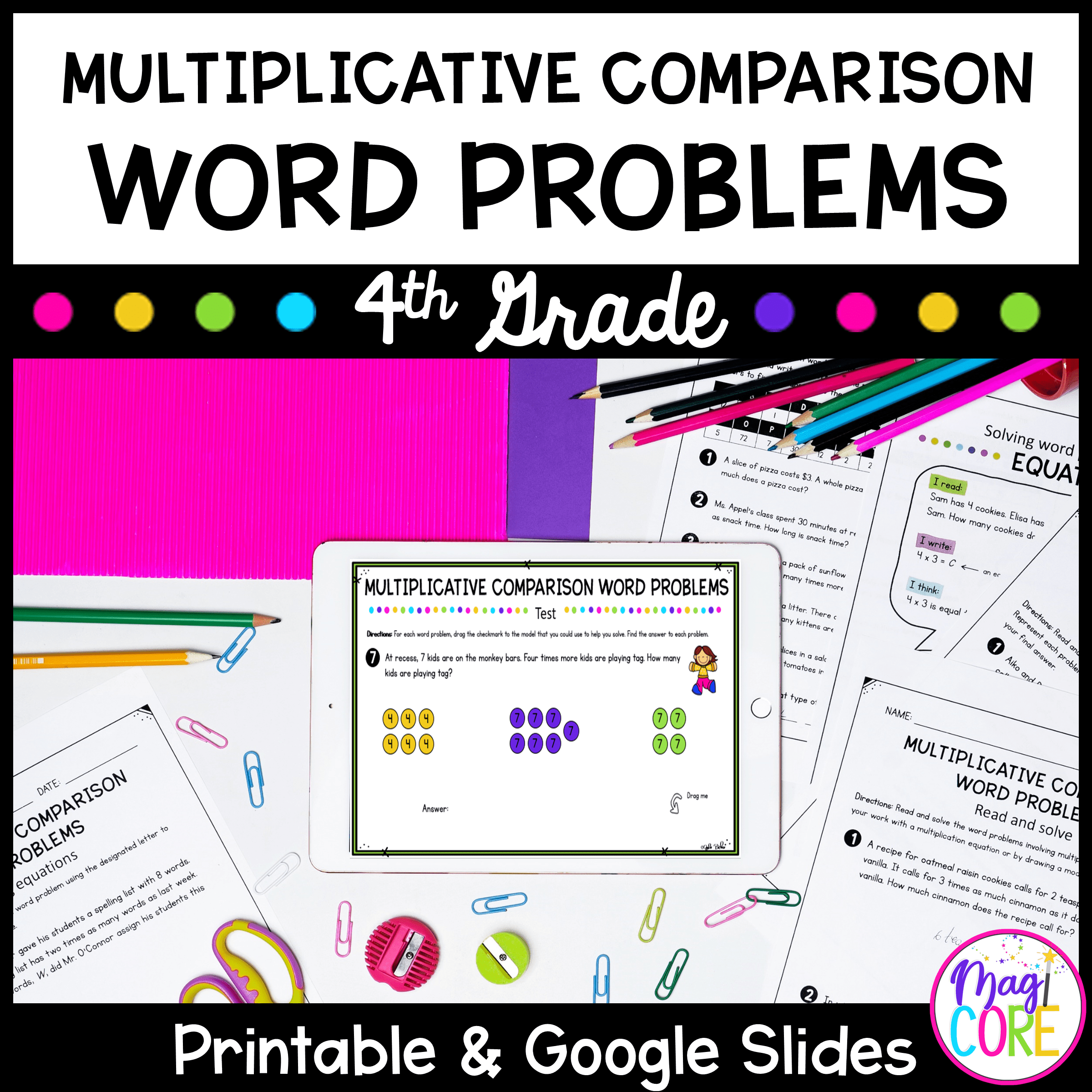 Multiplicative Comparisons - 4th Grade Math - Print & Digital - 4.OA.A.1 - Worksheets Library