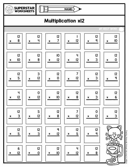 multiplicaton worksheet