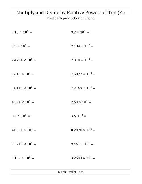 multiply and divide exponents worksheet