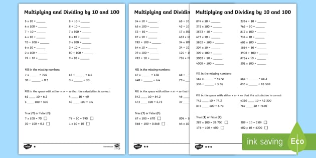 Dividing by multiples of 100, remainders worksheets | Worsheets library