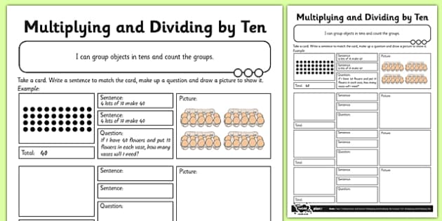 Multiply and Divide by 10 Worksheet - Primary Resources