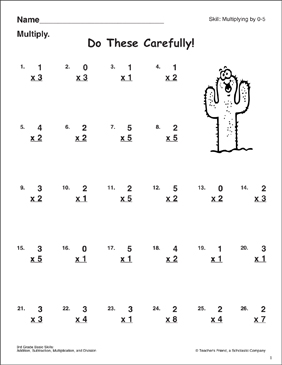 Do These Carefully! (Multiplying By 0-5) | Printable Skills Sheets