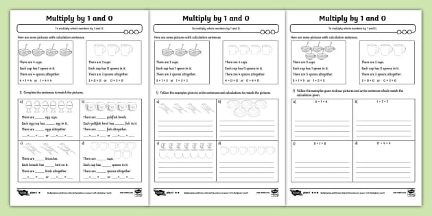 ? Multiply by 1 and 0 Differentiated Activity Sheets