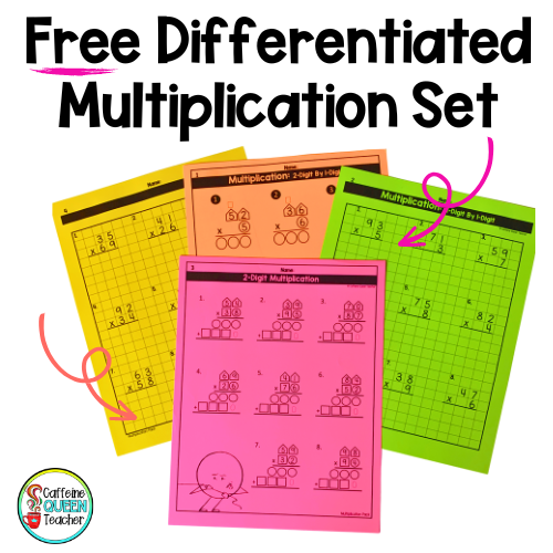 2-Digit Multiplication Worksheets: Differentiated - Caffeine Queen ...