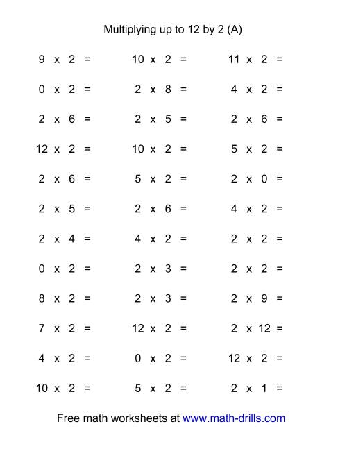 multiply by 2 printables