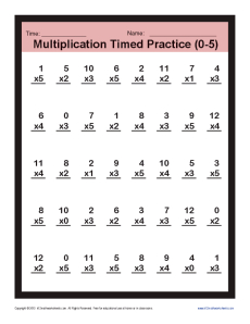 Timed Multiplication Worksheets 0 - 5 | Printable Practice Sheets