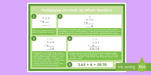 multiply decimals by whole numbers worksheet