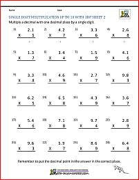 Decimal Multiplication Worksheets 5th Grade
