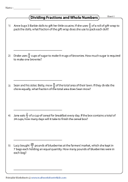 multiply divide fractions practice worksheet middle