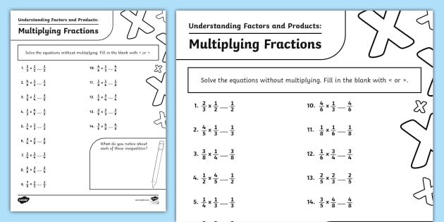 multiply fractions worksheet