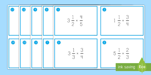 Fractions: Multiplying Mixed Numbers Task Cards - Twinkl