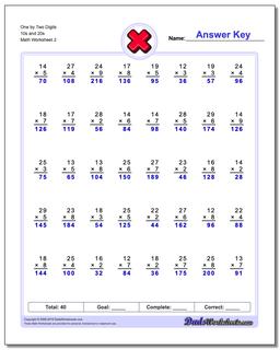 Multiplication Worksheets: Multiple Digit