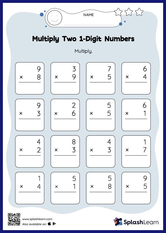 Multiply Two 1-Digit Numbers: Vertical Multiplication - Math ...