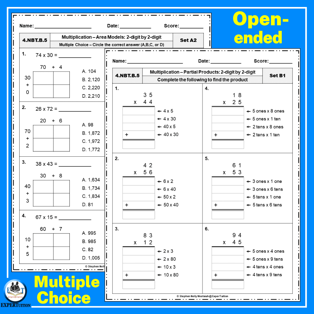 Digit By Digit Long Multiplication Worksheets | Multiplication ...