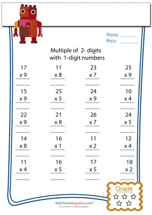 2 Digit by 1 Digit — 10-20 Archives - KidsPressMagazine.com