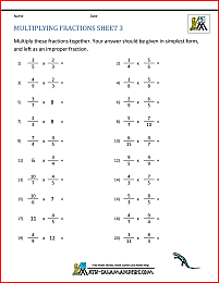 multiplying 3 fractions worksheet