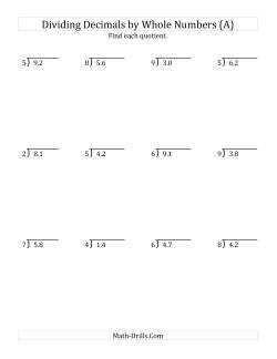 multiplying and dividing decimals worksheet pdf
