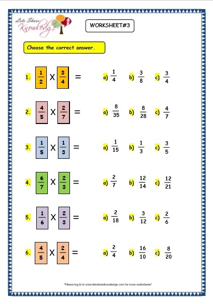 multiplying and dividing fractions worksheet with answers