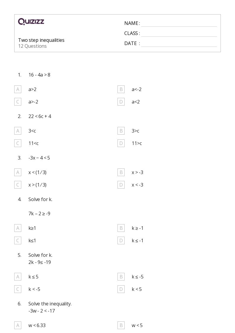multiplying and dividing inequalities worksheet