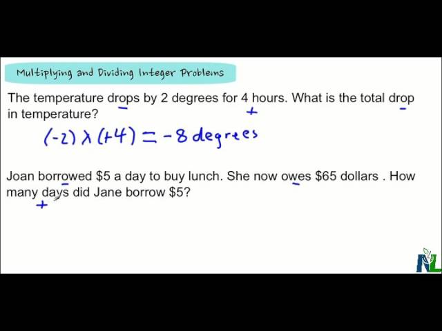 multiplying and dividing integers word problems worksheet