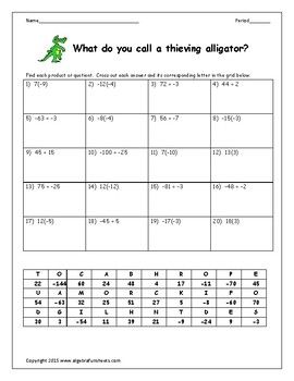 Integer Operations: Multiplying and Dividing Integers | Math ...