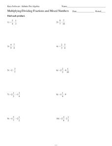 multiplying and dividing positive and negative numbers worksheet