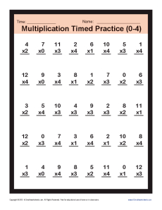 multiplying by 0 worksheet