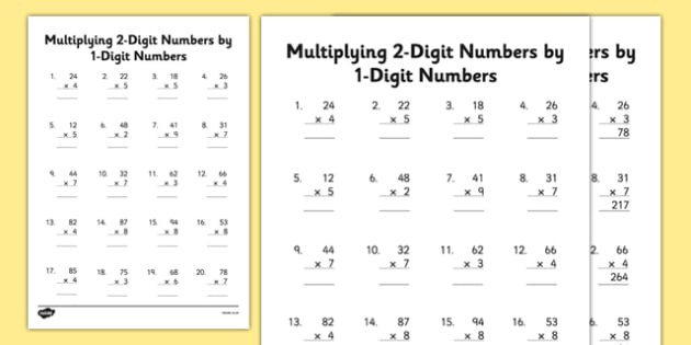 Multiplying 3-Digit Numbers By 1-Digit Numbers Worksheets, 46% OFF