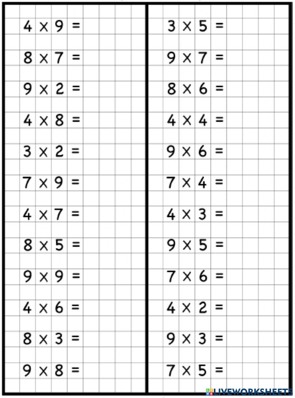 Free Multiplication Worksheet 2 Digit and 3 Digit by 1 Digit Free Multiplication Worksheet 2 Digit and 3 Digit by 1 Digit