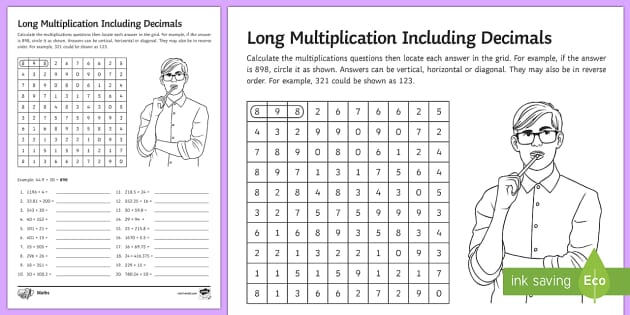 Number Grid: Long Multiplication (teacher made) - Twinkl