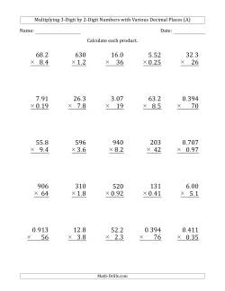 Decimals Worksheets