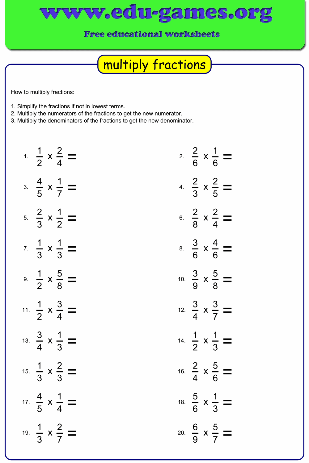 Free Multiplying Fraction worksheets - Worksheets Library free-multiplying-fraction-worksheets-worksheets-library