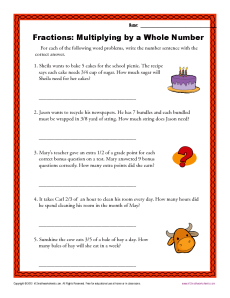 multiplying fractions by a whole number worksheet