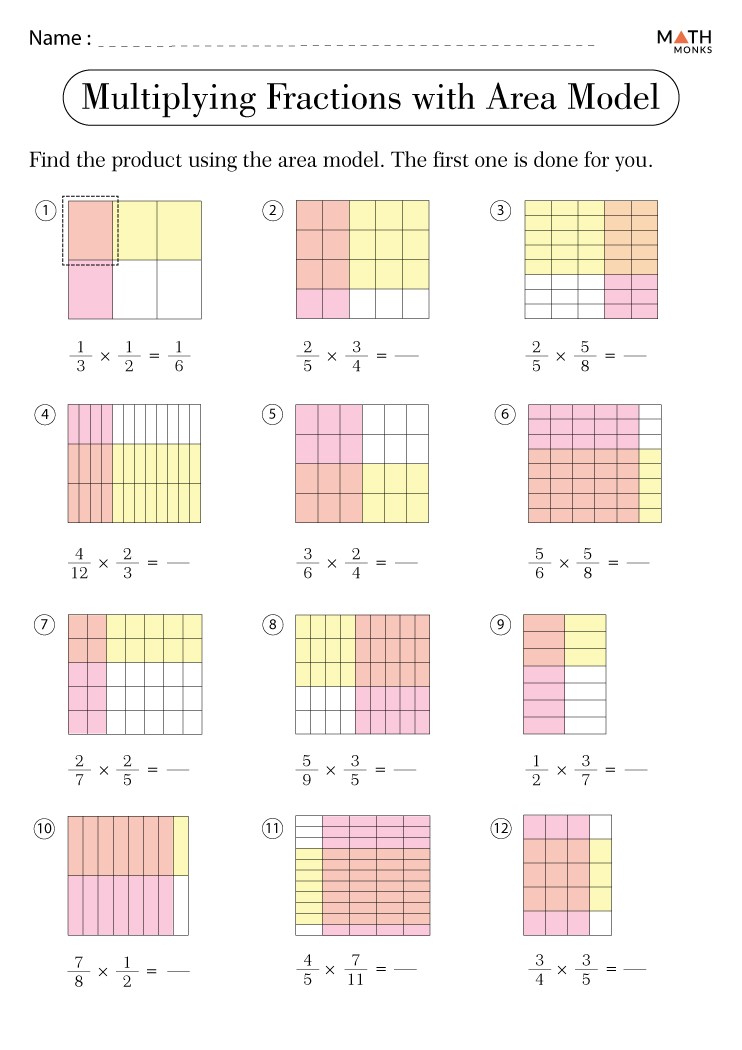 Multiplying Fractions Worksheets with Answer Key