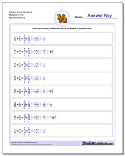 Fraction Multiplication Cross Cancelling Workouts