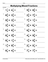 multiplying fractions worksheet 6th grade