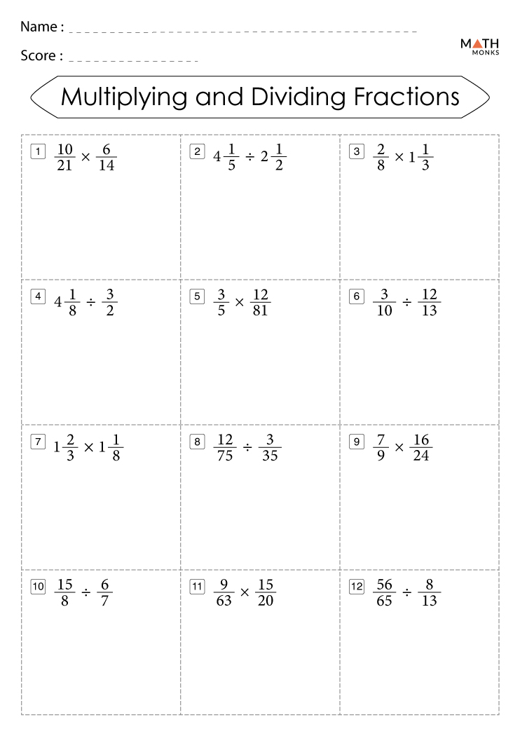 multiplying fractions worksheet 7th grade