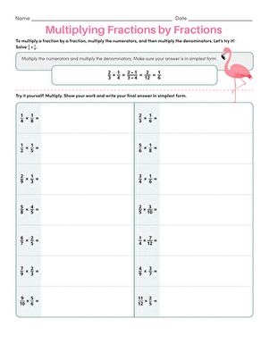 multiplying fractions worksheet and answers