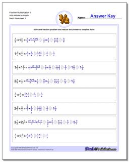 Multiplying Fractions Worksheets