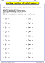 Free Fraction Multiplication Worksheets