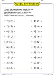 Free Fraction Multiplication Worksheets