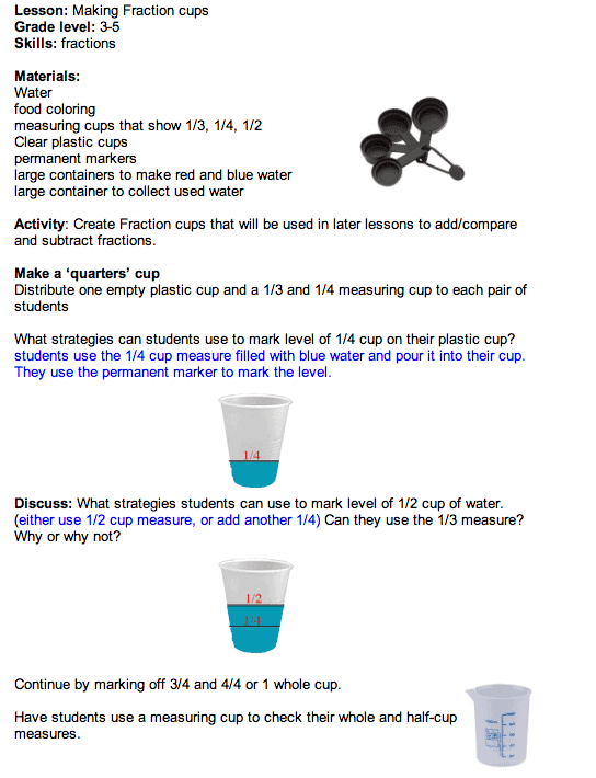 Fraction Cups Activity - Mr. R.s World of Math - Worksheets Library