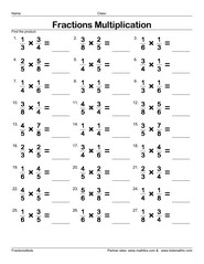 Fraction worksheets for children from kindergarten to 7th grades ...