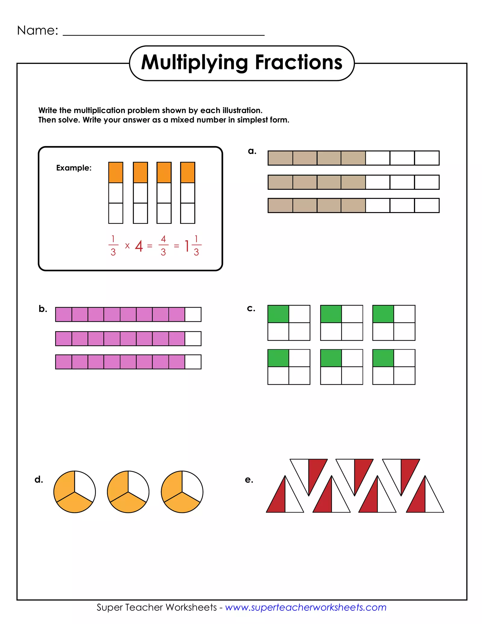 Multiply fractions with whole numbers Interactive Worksheet - Edform