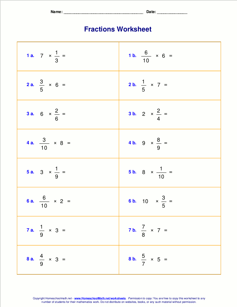 multiplying fractions worksheet with answers