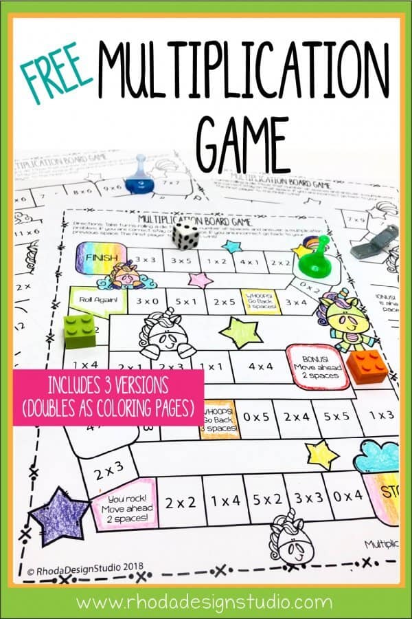 Easy to Use Free Multiplication Game Printables