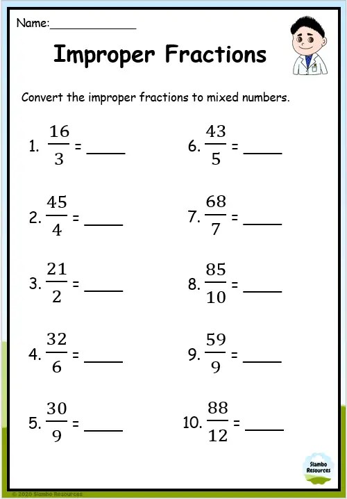 Grade 5 Fraction Worksheets | Free Printables | Math Worksheets