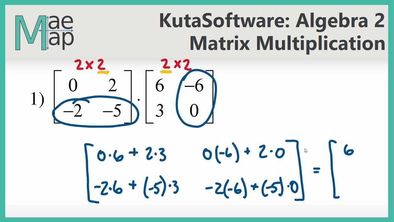 KutaSoftware: Algebra 2- Matrix Multiplication - Worksheets Library