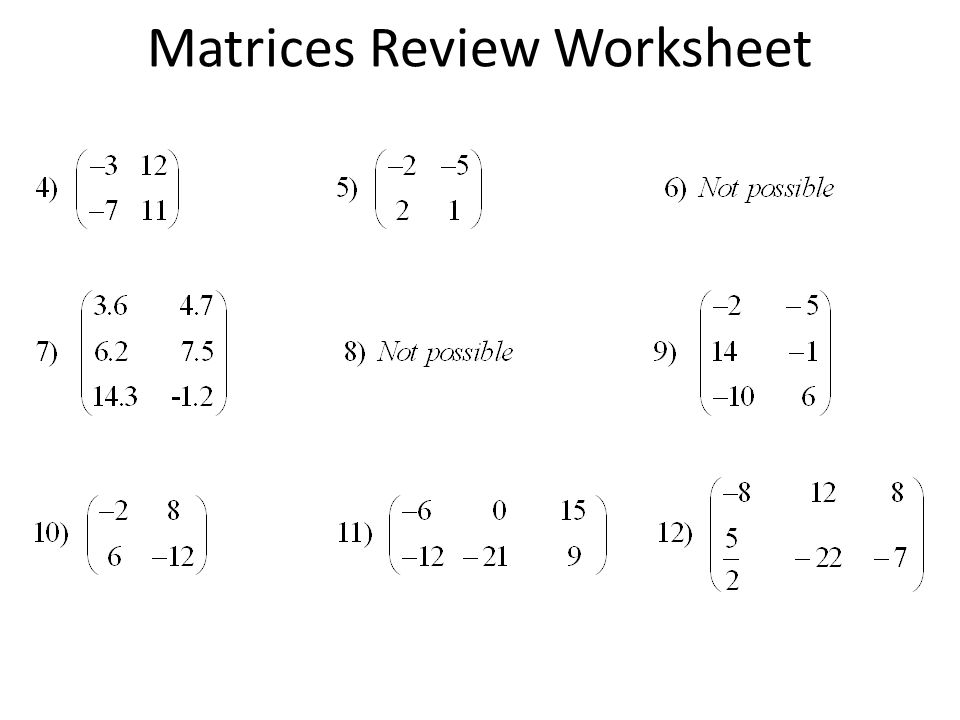 Free multiplying matrices worksheet with answers, Download Free ...